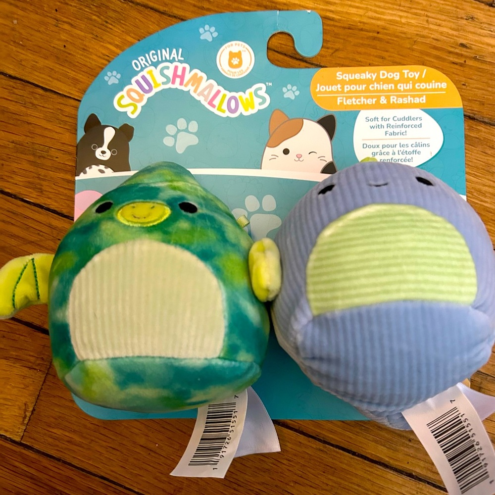 🌺HOST PIC!!!🌺BNWT Squishmallows Squeaky Dog Toys Fletcher and Rashad